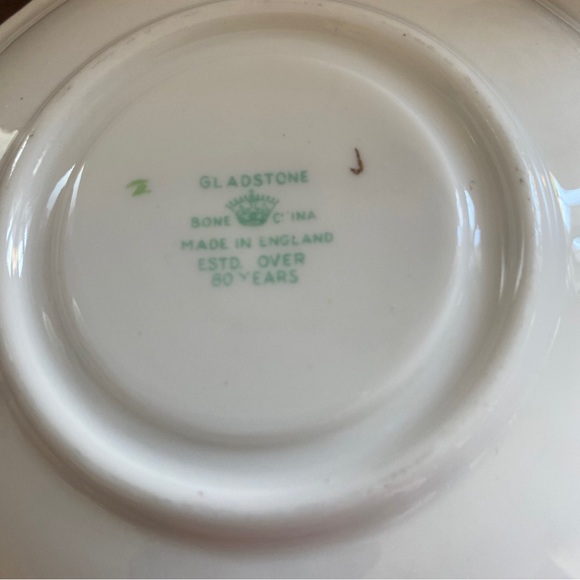 Gladstone Bone China Hand Painted Tea Cup & Saucer Set Made in England - Picture 6 of 6